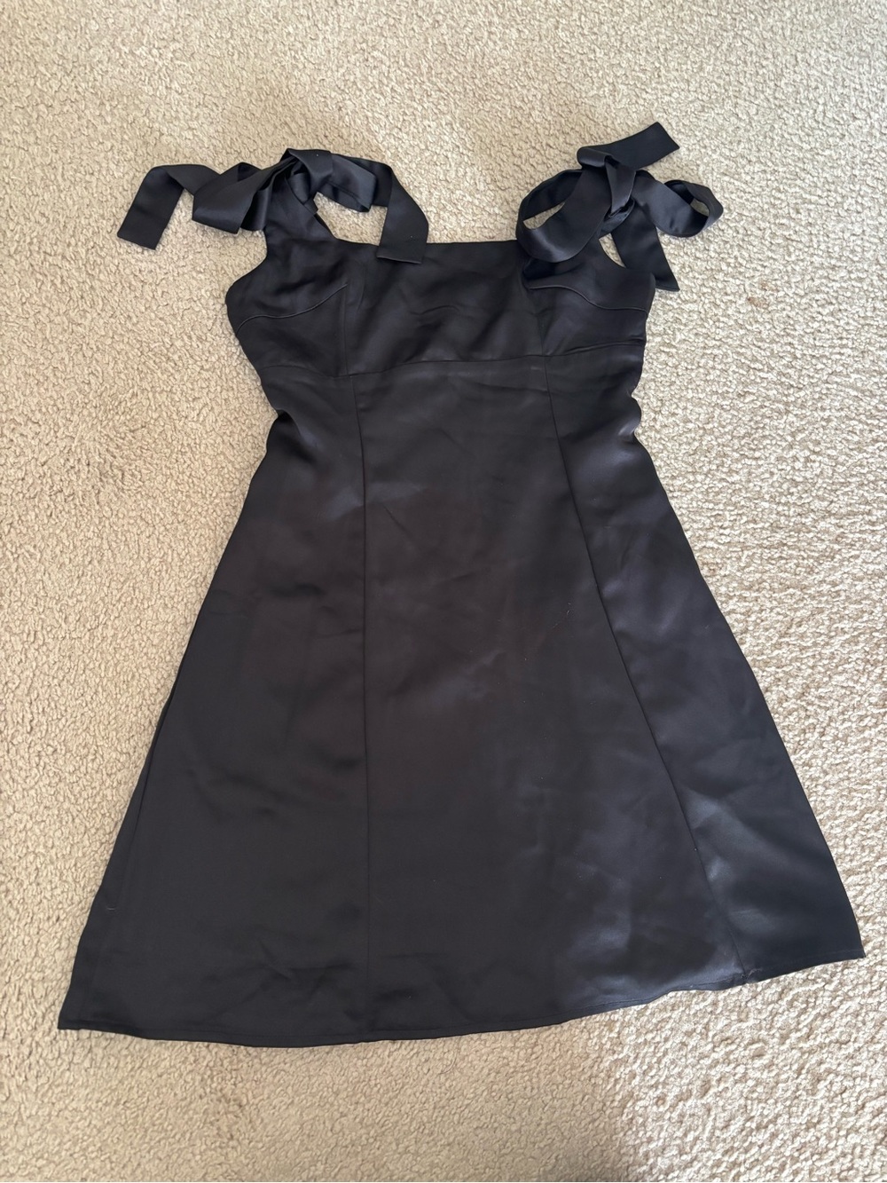 Altar'd State Black Tie-Shoulder Mini Dress